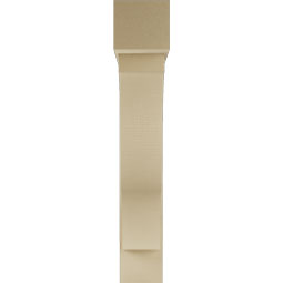Ekena Millwork - BKTUR0756X40X44FST05RCPR - Timberthane Faux Wood Funston Style Bracket w/ Offset Brace, Block Ends, 7 1/2"W x 40"D x 44"H, Primed Tan