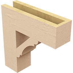 Ekena Millwork - BKTUROLY44 - Timberthane Rough Cedar Faux Wood Olympic Block Bracket