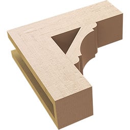 Ekena Millwork - BKTUROLY44 - Timberthane Rough Cedar Faux Wood Olympic Block Bracket