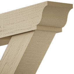 Ekena Millwork - BKTUROTRA00 - Timberthane Rough Cedar Faux Wood Traditional Traditional Bracket w/ Offset Brace