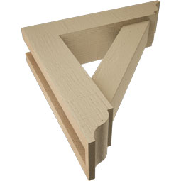Ekena Millwork - BKTUR0352X14X14TRA01RCPR - Timberthane Faux Wood Traditional Style Bracket w/ Offset Brace, Traditional Ends, 3 1/2"W x 14"D x 14"H, Primed Tan