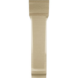 Ekena Millwork - BKTUR0352X16X16TRA01RCPR - Timberthane Faux Wood Traditional Style Bracket w/ Offset Brace, Traditional Ends, 3 1/2"W x 16"D x 16"H, Primed Tan