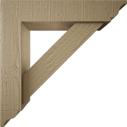 Ekena Millwork - BKTUROTRA00 - Timberthane Rough Cedar Faux Wood Traditional Traditional Bracket w/ Offset Brace