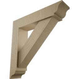 Ekena Millwork - BKTUROTRA00 - Timberthane Rough Cedar Faux Wood Traditional Traditional Bracket w/ Offset Brace