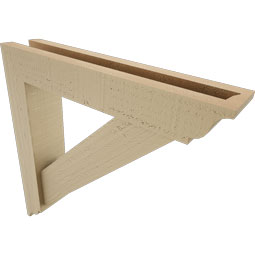 Ekena Millwork - BKTUR0352X18X18TRA01RCPR - Timberthane Faux Wood Traditional Style Bracket w/ Offset Brace, Traditional Ends, 3 1/2"W x 18"D x 18"H, Primed Tan