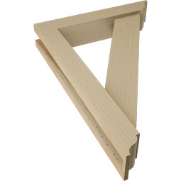 Ekena Millwork - BKTUR0352X18X26TRA01RCPR - Timberthane Faux Wood Traditional Style Bracket w/ Offset Brace, Traditional Ends, 3 1/2"W x 18"D x 26"H, Primed Tan