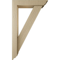 Ekena Millwork - BKTUR0352X18X30TRA01RCPR - Timberthane Faux Wood Traditional Style Bracket w/ Offset Brace, Traditional Ends, 3 1/2"W x 18"D x 30"H, Primed Tan