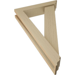 Ekena Millwork - BKTUR0352X18X30TRA01RCPR - Timberthane Faux Wood Traditional Style Bracket w/ Offset Brace, Traditional Ends, 3 1/2"W x 18"D x 30"H, Primed Tan