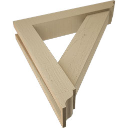 Ekena Millwork - BKTUR0352X20X20TRA01RCPR - Timberthane Faux Wood Traditional Style Bracket w/ Offset Brace, Traditional Ends, 3 1/2"W x 20"D x 20"H, Primed Tan
