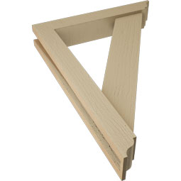 Ekena Millwork - BKTUR0352X20X28TRA01RCPR - Timberthane Faux Wood Traditional Style Bracket w/ Offset Brace, Traditional Ends, 3 1/2"W x 20"D x 28"H, Primed Tan