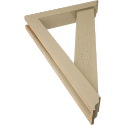 Ekena Millwork - BKTUR0352X20X32TRA01RCPR - Timberthane Faux Wood Traditional Style Bracket w/ Offset Brace, Traditional Ends, 3 1/2"W x 20"D x 32"H, Primed Tan