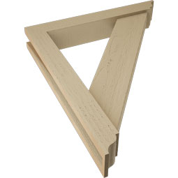 Ekena Millwork - BKTUR0352X22X26TRA01RCPR - Timberthane Faux Wood Traditional Style Bracket w/ Offset Brace, Traditional Ends, 3 1/2"W x 22"D x 26"H, Primed Tan
