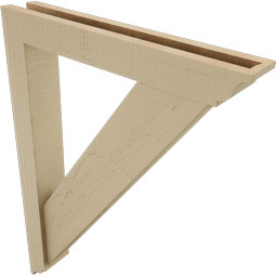 Ekena Millwork - BKTUR0352X22X30TRA01RCPR - Timberthane Faux Wood Traditional Style Bracket w/ Offset Brace, Traditional Ends, 3 1/2"W x 22"D x 30"H, Primed Tan