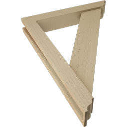 Ekena Millwork - BKTUR0352X22X30TRA01RCPR - Timberthane Faux Wood Traditional Style Bracket w/ Offset Brace, Traditional Ends, 3 1/2"W x 22"D x 30"H, Primed Tan