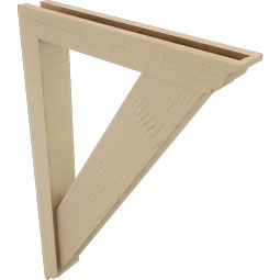 Ekena Millwork - BKTUR0352X22X34TRA01RCPR - Timberthane Faux Wood Traditional Style Bracket w/ Offset Brace, Traditional Ends, 3 1/2"W x 22"D x 34"H, Primed Tan