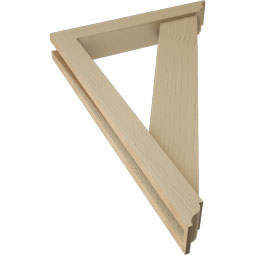 Ekena Millwork - BKTUR0352X22X34TRA01RCPR - Timberthane Faux Wood Traditional Style Bracket w/ Offset Brace, Traditional Ends, 3 1/2"W x 22"D x 34"H, Primed Tan