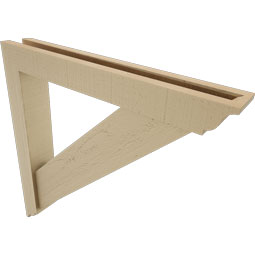 Ekena Millwork - BKTUR0352X24X24TRA01RCPR - Timberthane Faux Wood Traditional Style Bracket w/ Offset Brace, Traditional Ends, 3 1/2"W x 24"D x 24"H, Primed Tan