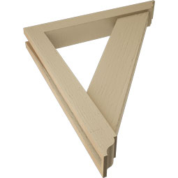 Ekena Millwork - BKTUR0352X24X28TRA01RCPR - Timberthane Faux Wood Traditional Style Bracket w/ Offset Brace, Traditional Ends, 3 1/2"W x 24"D x 28"H, Primed Tan