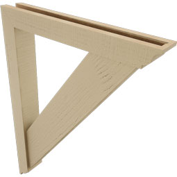 Ekena Millwork - BKTUR0352X24X32TRA01RCPR - Timberthane Faux Wood Traditional Style Bracket w/ Offset Brace, Traditional Ends, 3 1/2"W x 24"D x 32"H, Primed Tan