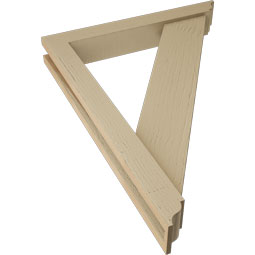 Ekena Millwork - BKTUR0352X24X32TRA01RCPR - Timberthane Faux Wood Traditional Style Bracket w/ Offset Brace, Traditional Ends, 3 1/2"W x 24"D x 32"H, Primed Tan