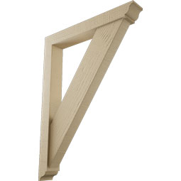 Ekena Millwork - BKTUR0352X24X32TRA01RCPR - Timberthane Faux Wood Traditional Style Bracket w/ Offset Brace, Traditional Ends, 3 1/2"W x 24"D x 32"H, Primed Tan