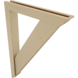 Ekena Millwork - BKTUR0352X24X36TRA01RCPR - Timberthane Faux Wood Traditional Style Bracket w/ Offset Brace, Traditional Ends, 3 1/2"W x 24"D x 36"H, Primed Tan