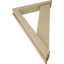 Ekena Millwork - BKTUR0352X24X36TRA01RCPR - Timberthane Faux Wood Traditional Style Bracket w/ Offset Brace, Traditional Ends, 3 1/2"W x 24"D x 36"H, Primed Tan