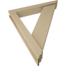 Ekena Millwork - BKTUR0352X26X30TRA01RCPR - Timberthane Faux Wood Traditional Style Bracket w/ Offset Brace, Traditional Ends, 3 1/2"W x 26"D x 30"H, Primed Tan