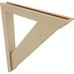 Ekena Millwork - BKTUR0352X26X34TRA01RCPR - Timberthane Faux Wood Traditional Style Bracket w/ Offset Brace, Traditional Ends, 3 1/2"W x 26"D x 34"H, Primed Tan