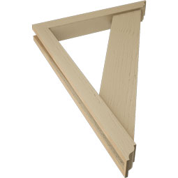 Ekena Millwork - BKTUR0352X26X38TRA01RCPR - Timberthane Faux Wood Traditional Style Bracket w/ Offset Brace, Traditional Ends, 3 1/2"W x 26"D x 38"H, Primed Tan