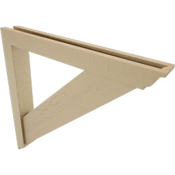 Ekena Millwork - BKTUR0352X28X28TRA01RCPR - Timberthane Faux Wood Traditional Style Bracket w/ Offset Brace, Traditional Ends, 3 1/2"W x 28"D x 28"H, Primed Tan