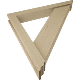 Ekena Millwork - BKTUR0352X28X28TRA01RCPR - Timberthane Faux Wood Traditional Style Bracket w/ Offset Brace, Traditional Ends, 3 1/2"W x 28"D x 28"H, Primed Tan