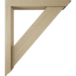 Ekena Millwork - BKTUR0352X28X32TRA01RCPR - Timberthane Faux Wood Traditional Style Bracket w/ Offset Brace, Traditional Ends, 3 1/2"W x 28"D x 32"H, Primed Tan