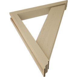 Ekena Millwork - BKTUR0352X28X32TRA01RCPR - Timberthane Faux Wood Traditional Style Bracket w/ Offset Brace, Traditional Ends, 3 1/2"W x 28"D x 32"H, Primed Tan