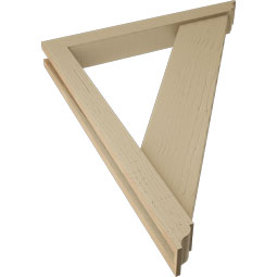 Ekena Millwork - BKTUR0352X28X36TRA01RCPR - Timberthane Faux Wood Traditional Style Bracket w/ Offset Brace, Traditional Ends, 3 1/2"W x 28"D x 36"H, Primed Tan