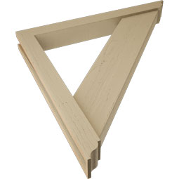 Ekena Millwork - BKTUR0352X30X30TRA01RCPR - Timberthane Faux Wood Traditional Style Bracket w/ Offset Brace, Traditional Ends, 3 1/2"W x 30"D x 30"H, Primed Tan