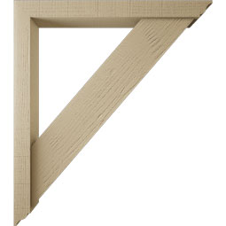 Ekena Millwork - BKTUR0352X30X34TRA01RCPR - Timberthane Faux Wood Traditional Style Bracket w/ Offset Brace, Traditional Ends, 3 1/2"W x 30"D x 34"H, Primed Tan