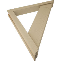 Ekena Millwork - BKTUR0352X30X34TRA01RCPR - Timberthane Faux Wood Traditional Style Bracket w/ Offset Brace, Traditional Ends, 3 1/2"W x 30"D x 34"H, Primed Tan