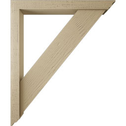 Ekena Millwork - BKTUR0352X30X36TRA01RCPR - Timberthane Faux Wood Traditional Style Bracket w/ Offset Brace, Traditional Ends, 3 1/2"W x 30"D x 36"H, Primed Tan