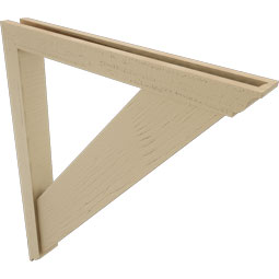 Ekena Millwork - BKTUR0352X30X36TRA01RCPR - Timberthane Faux Wood Traditional Style Bracket w/ Offset Brace, Traditional Ends, 3 1/2"W x 30"D x 36"H, Primed Tan