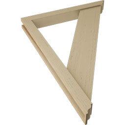 Ekena Millwork - BKTUR0352X30X42TRA01RCPR - Timberthane Faux Wood Traditional Style Bracket w/ Offset Brace, Traditional Ends, 3 1/2"W x 30"D x 42"H, Primed Tan