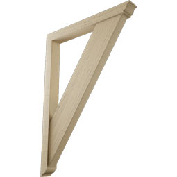Ekena Millwork - BKTUR0352X30X42TRA01RCPR - Timberthane Faux Wood Traditional Style Bracket w/ Offset Brace, Traditional Ends, 3 1/2"W x 30"D x 42"H, Primed Tan