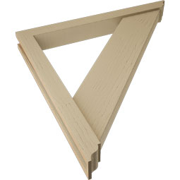 Ekena Millwork - BKTUR0352X32X32TRA01RCPR - Timberthane Faux Wood Traditional Style Bracket w/ Offset Brace, Traditional Ends, 3 1/2"W x 32"D x 32"H, Primed Tan