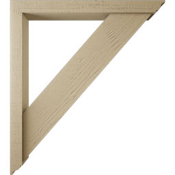 Ekena Millwork - BKTUR0352X32X36TRA01RCPR - Timberthane Faux Wood Traditional Style Bracket w/ Offset Brace, Traditional Ends, 3 1/2"W x 32"D x 36"H, Primed Tan