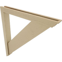 Ekena Millwork - BKTUR0352X32X36TRA01RCPR - Timberthane Faux Wood Traditional Style Bracket w/ Offset Brace, Traditional Ends, 3 1/2"W x 32"D x 36"H, Primed Tan