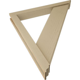 Ekena Millwork - BKTUR0352X32X36TRA01RCPR - Timberthane Faux Wood Traditional Style Bracket w/ Offset Brace, Traditional Ends, 3 1/2"W x 32"D x 36"H, Primed Tan