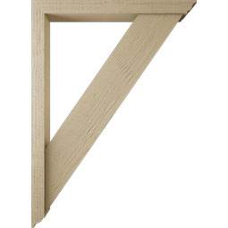 Ekena Millwork - BKTUR0352X32X44TRA01RCPR - Timberthane Faux Wood Traditional Style Bracket w/ Offset Brace, Traditional Ends, 3 1/2"W x 32"D x 44"H, Primed Tan