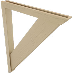 Ekena Millwork - BKTUR0352X32X44TRA01RCPR - Timberthane Faux Wood Traditional Style Bracket w/ Offset Brace, Traditional Ends, 3 1/2"W x 32"D x 44"H, Primed Tan