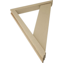 Ekena Millwork - BKTUR0352X32X44TRA01RCPR - Timberthane Faux Wood Traditional Style Bracket w/ Offset Brace, Traditional Ends, 3 1/2"W x 32"D x 44"H, Primed Tan