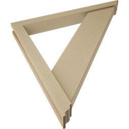 Ekena Millwork - BKTUR0352X34X34TRA01RCPR - Timberthane Faux Wood Traditional Style Bracket w/ Offset Brace, Traditional Ends, 3 1/2"W x 34"D x 34"H, Primed Tan